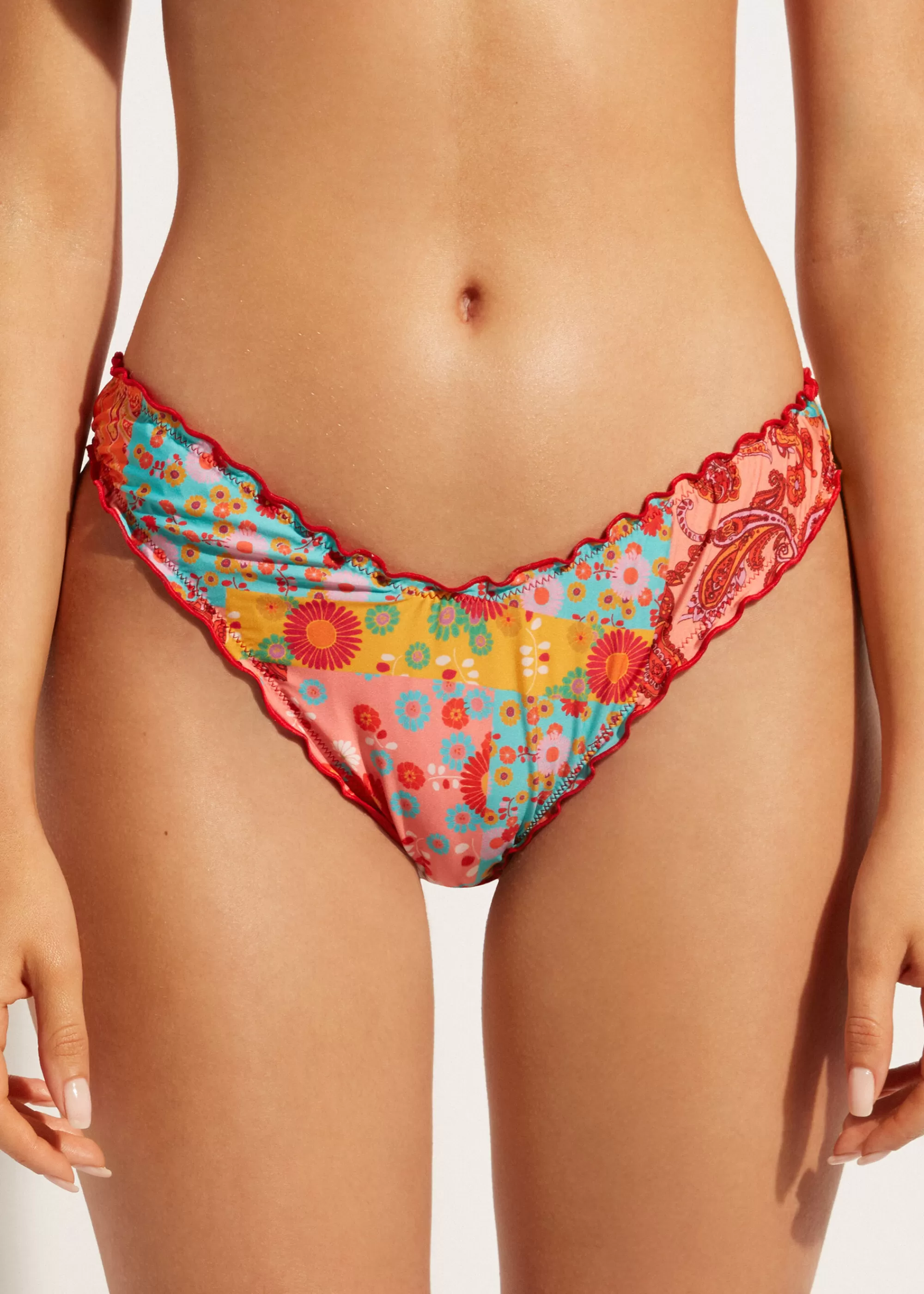 Donna Calzedonia Brasiliana Sgambata Fiori Costume Alicante