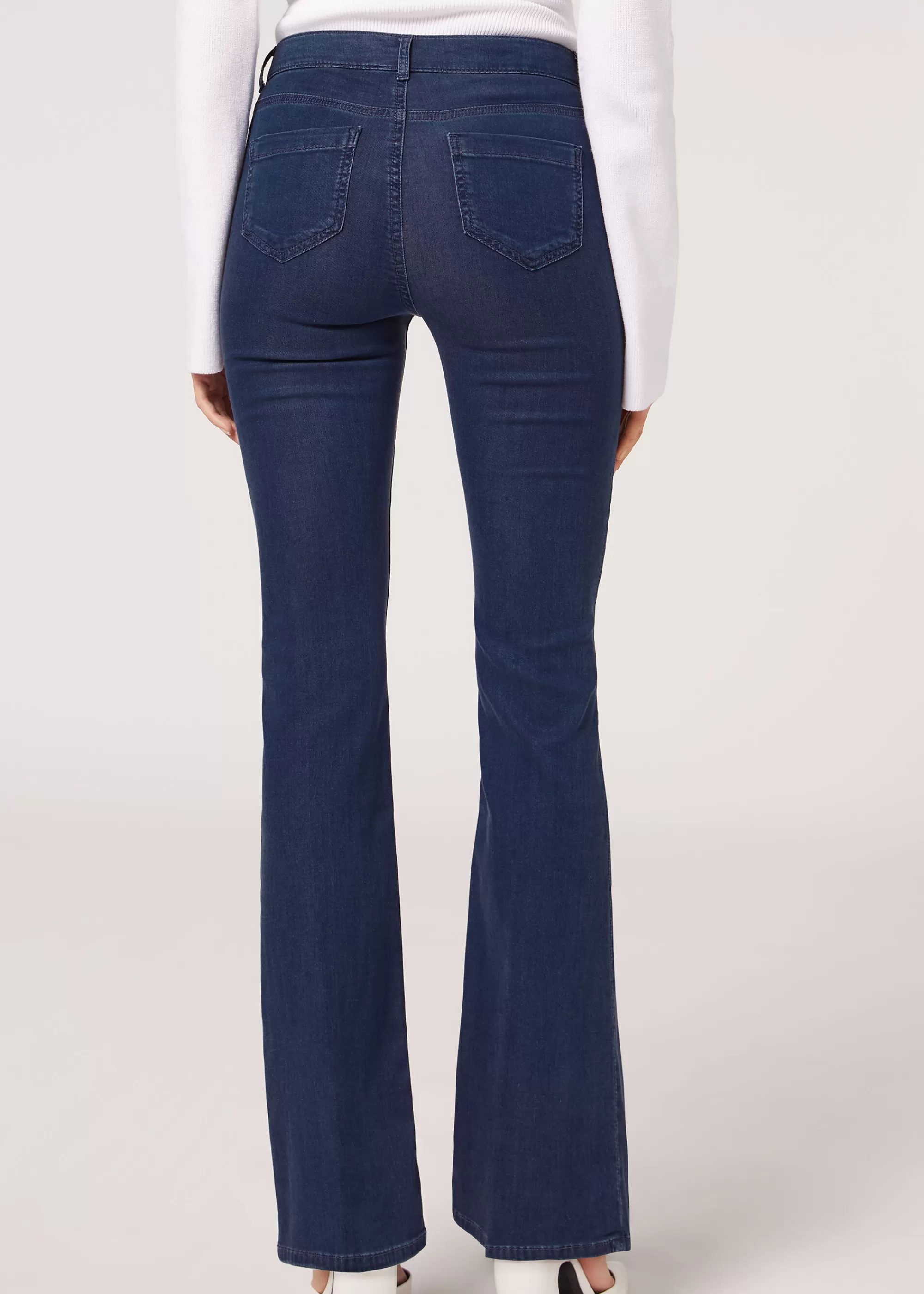 Donna Calzedonia Jeans A Zampa Light Denim Eco