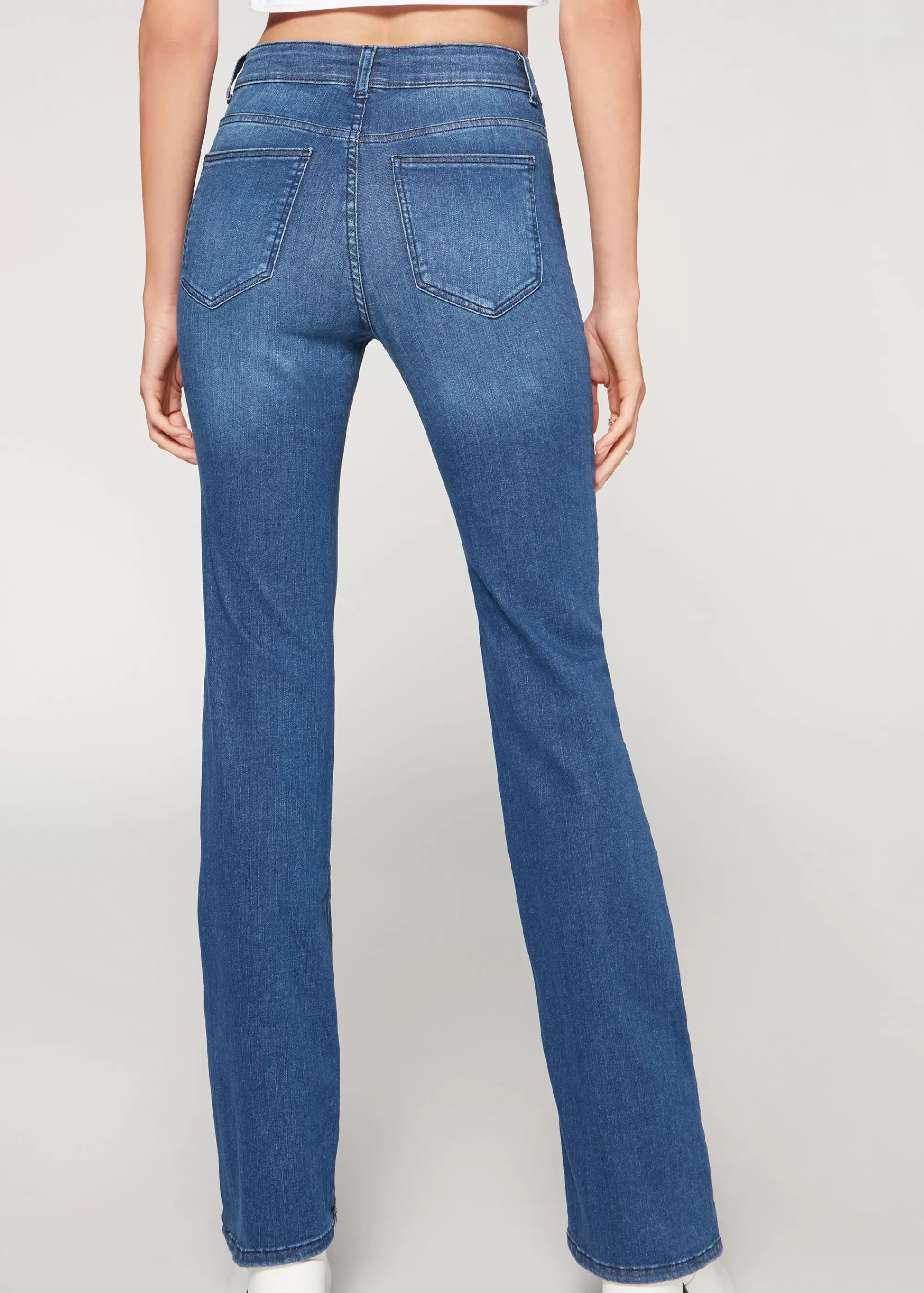 Donna Calzedonia Jeans Bootcut Vita Alta Super Flex Denim