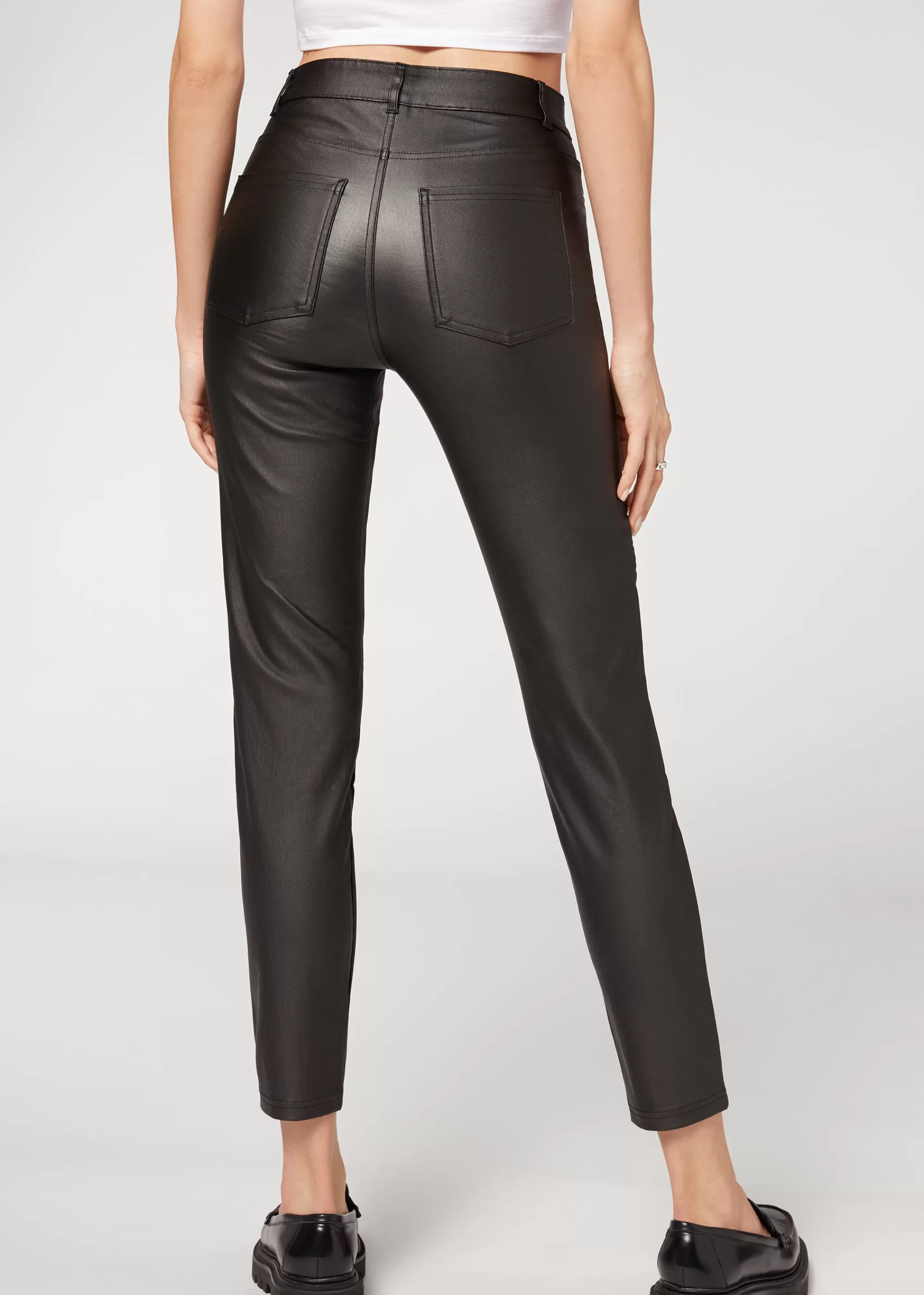 Donna Calzedonia Leggings Biker Skinny Spalmato