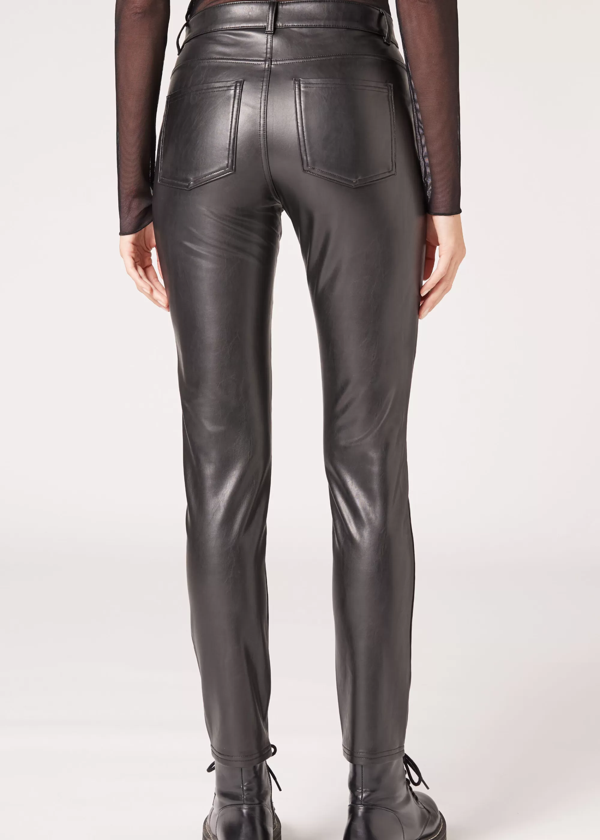 Donna Calzedonia Leggings Biker Skinny Spalmato Termico