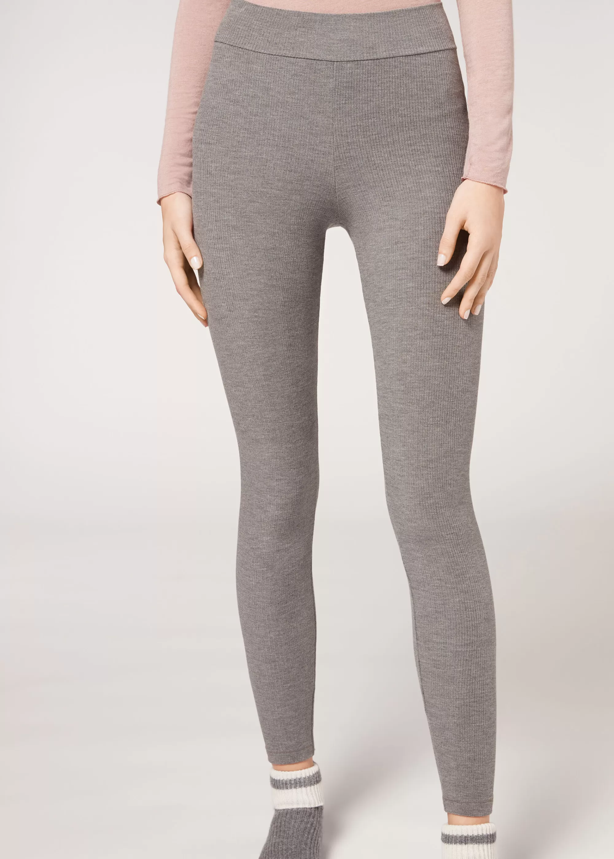 Donna Calzedonia Leggings Con Cashmere A Coste