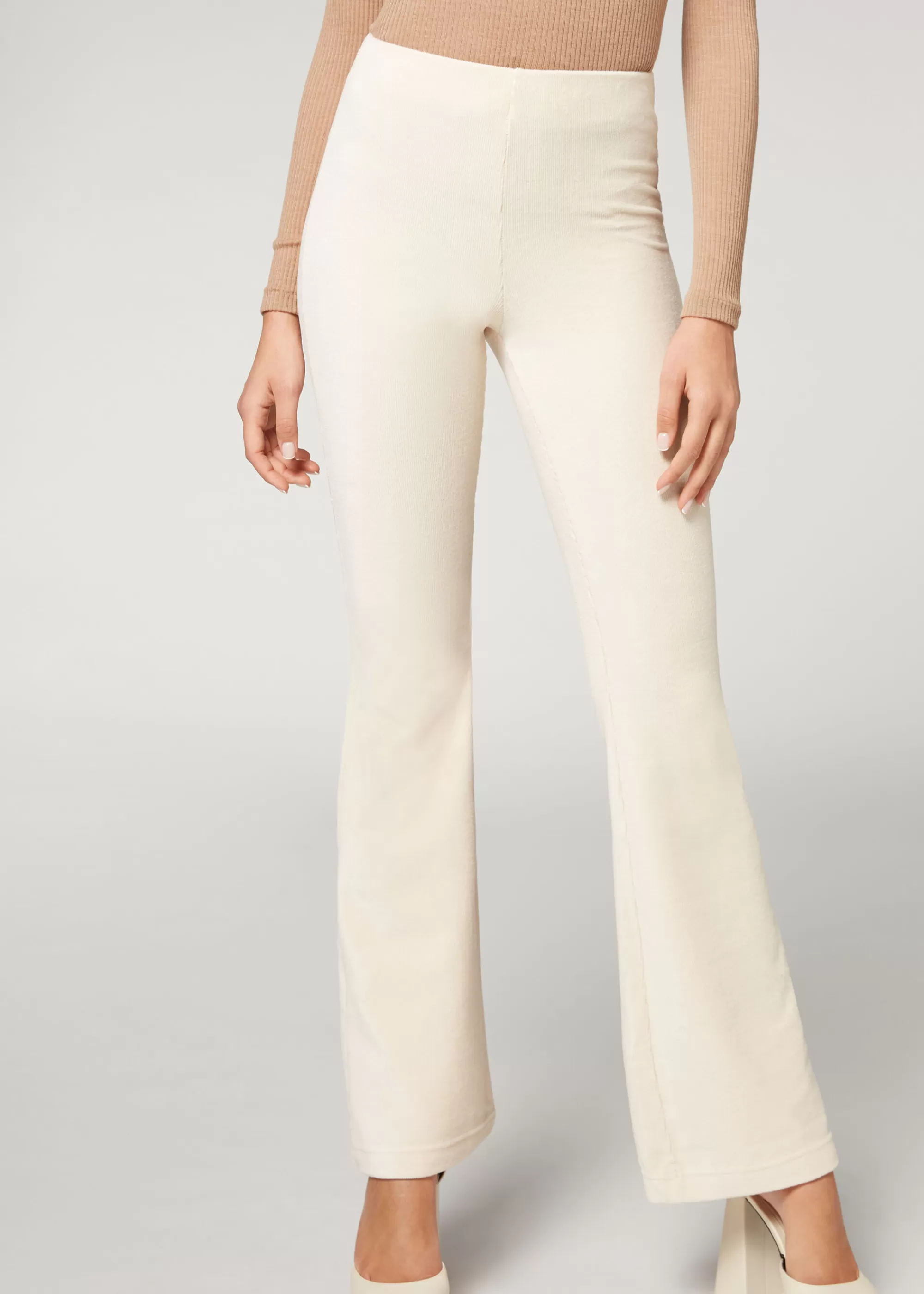 Donna Calzedonia Leggings Flare Velluto Millerighe