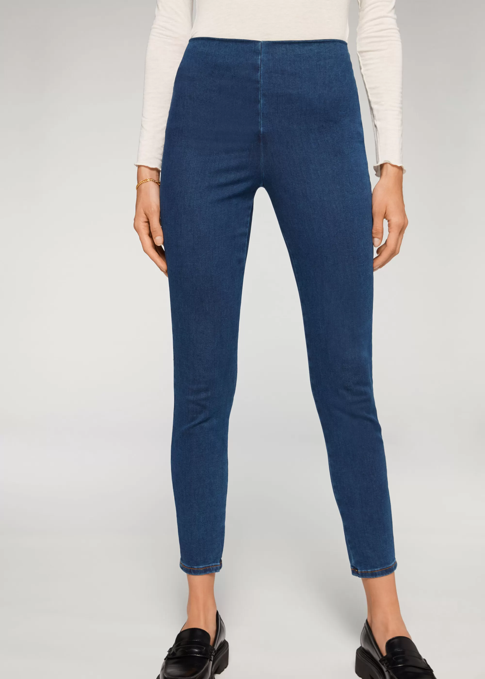 Donna Calzedonia Leggings In Denim Skinny A Vita Alta