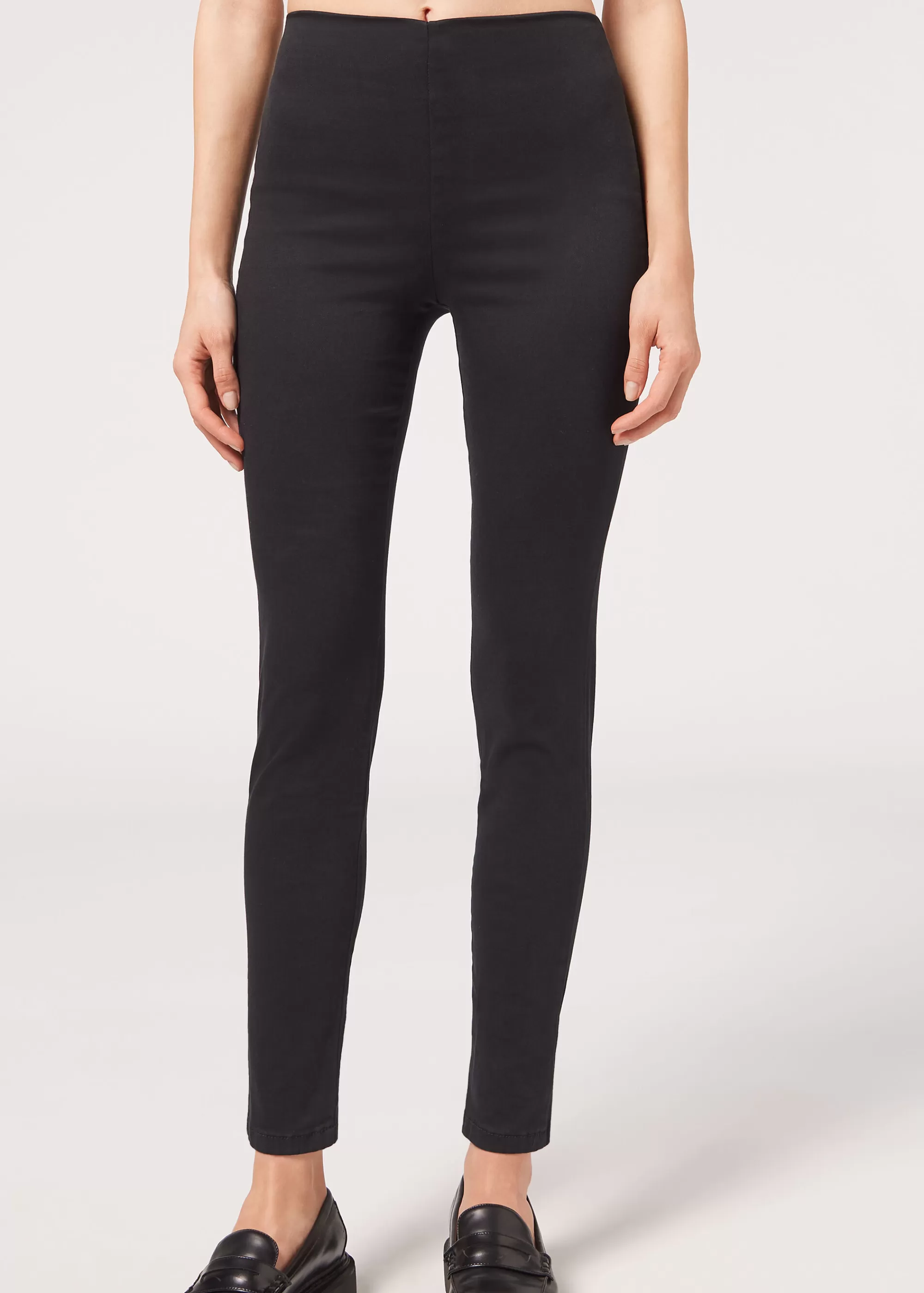 Donna Calzedonia Leggings In Denim Skinny A Vita Alta