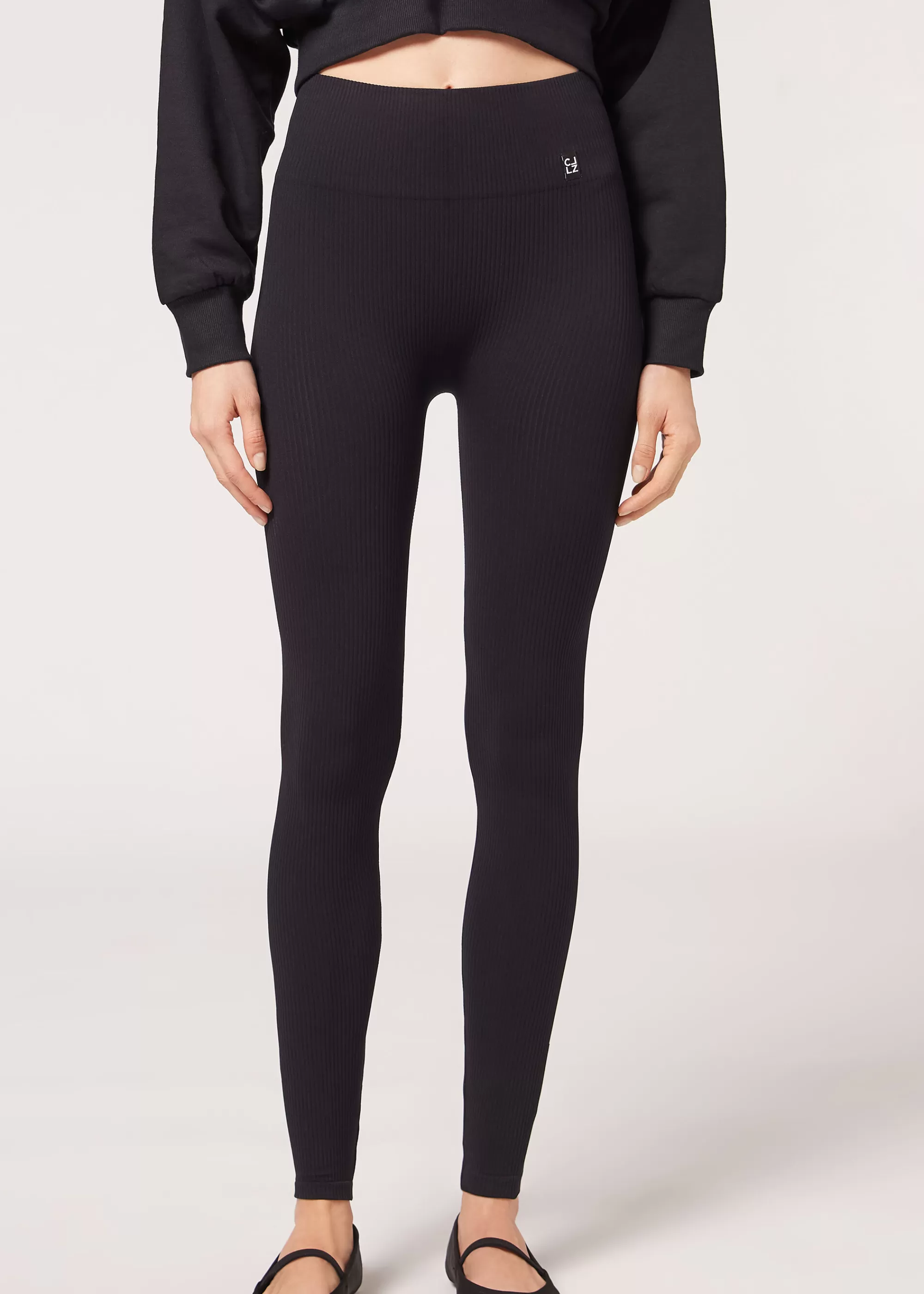 Donna Calzedonia Leggings Sportivo In Seamless A Coste Sottili