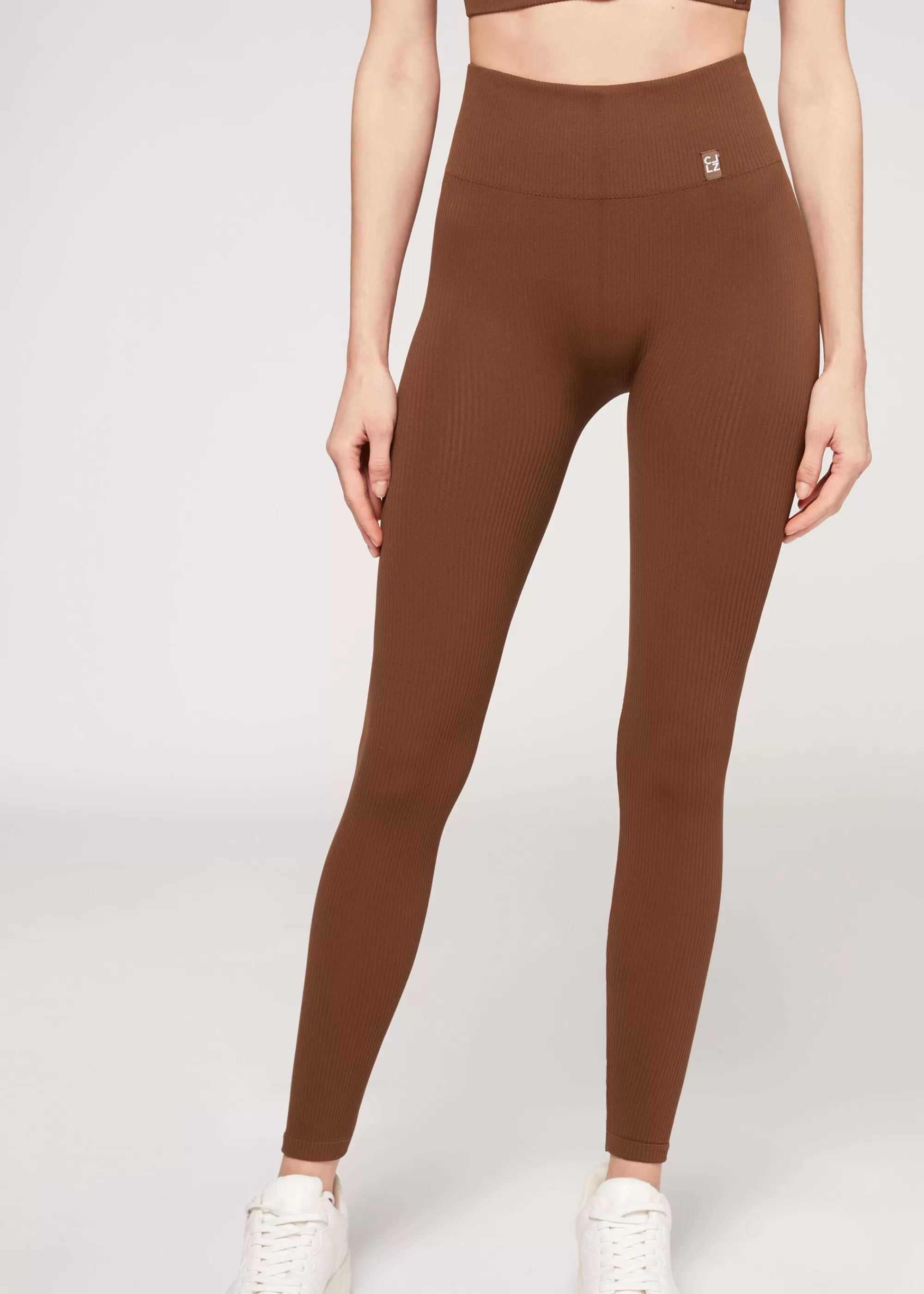 Donna Calzedonia Leggings Sportivo In Seamless A Coste Sottili